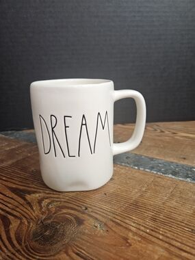 Rae Dunn White 'Dream' Ceramic Coffee Mug - Inspirational Home Dining Cup